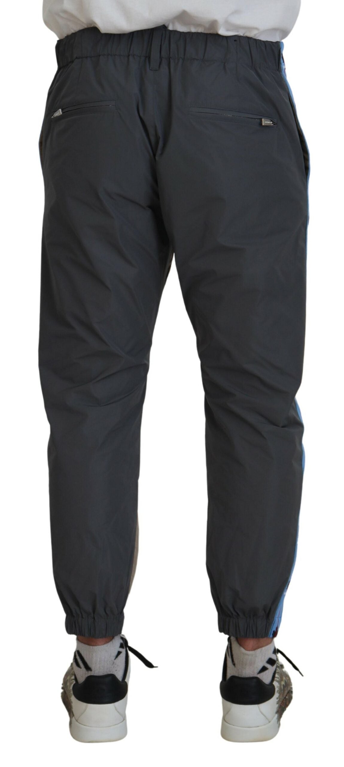 Katoenen bruingrijze tweekleurige heren casual broek