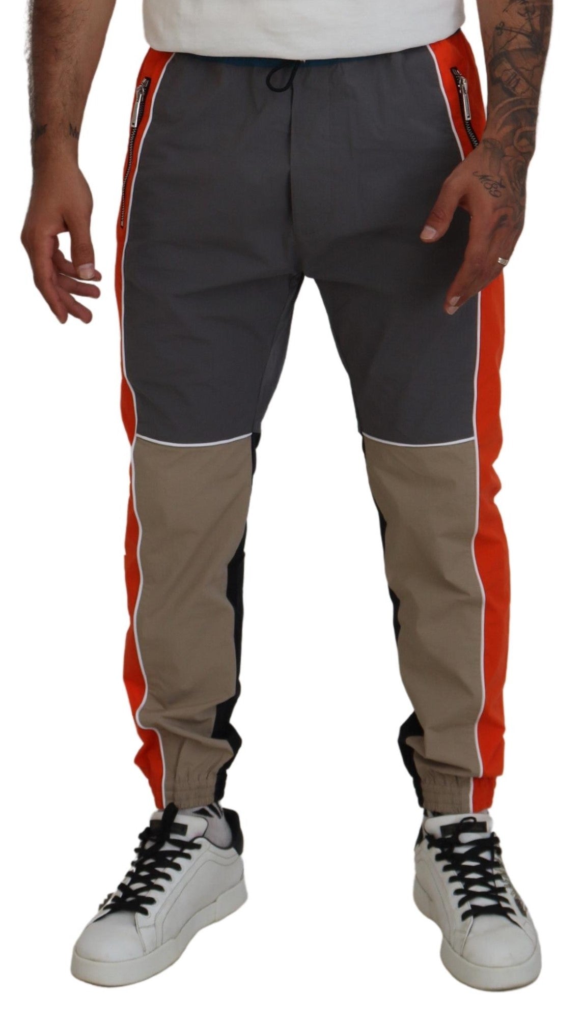 Multicolor Patchwork Katoenen Joggingbroek