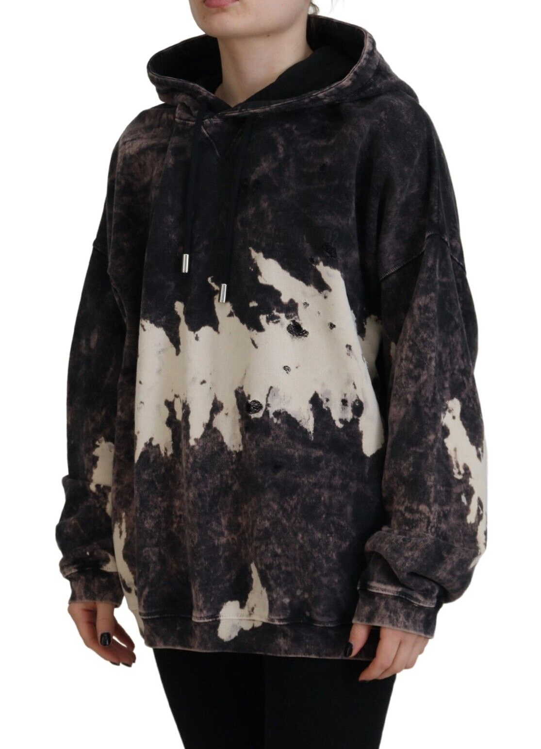 Multicolor geverfde katoenen hoodie sweatshirt trui