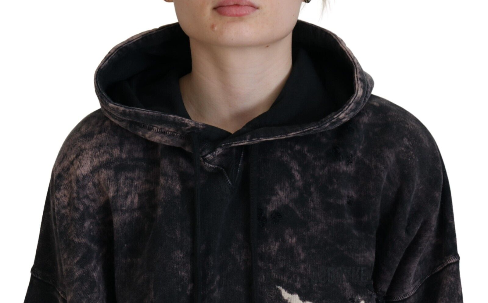 Multicolor geverfde katoenen hoodie sweatshirt trui