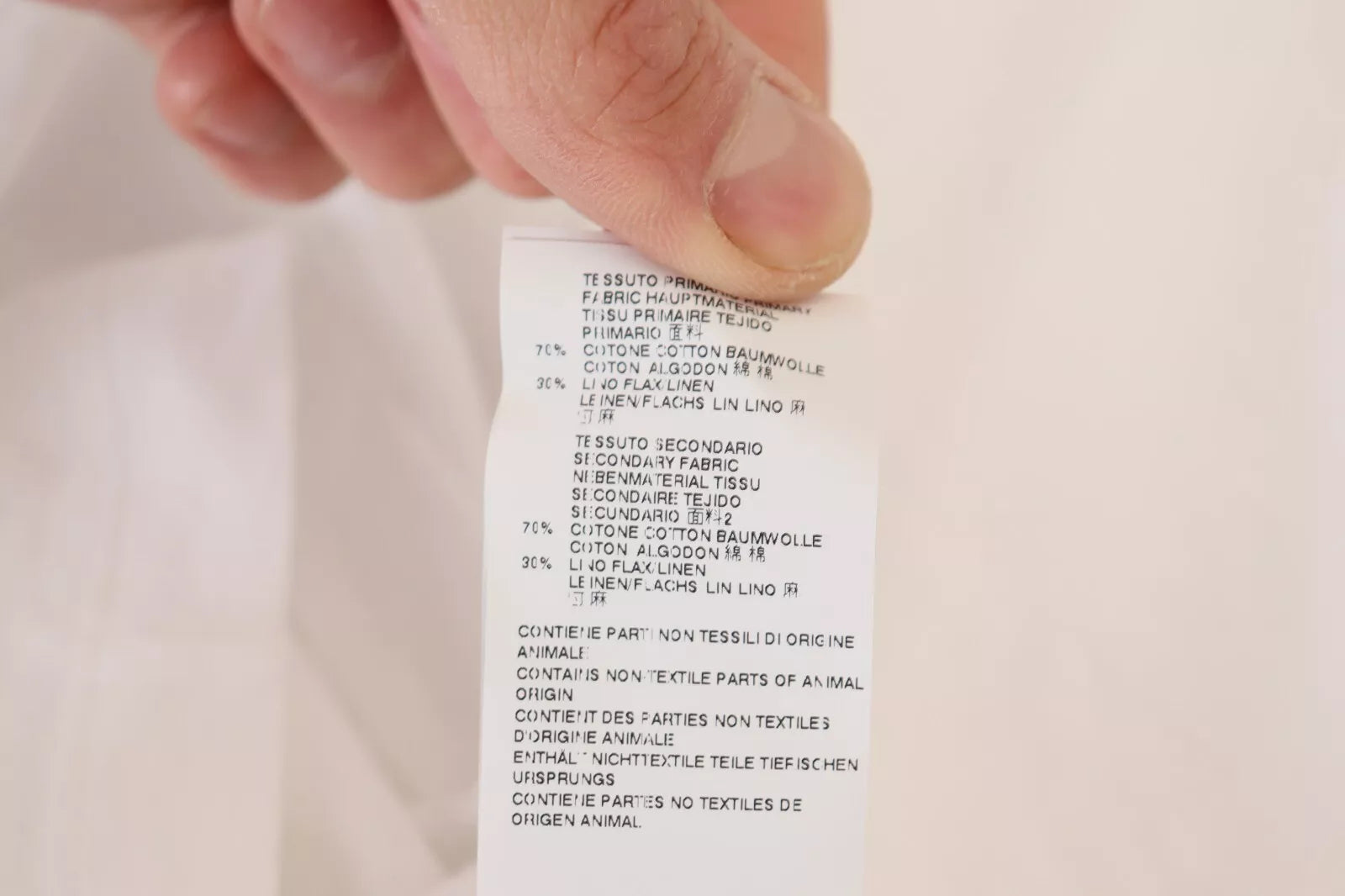 Witte katoenen linnen trui met lange mouwen