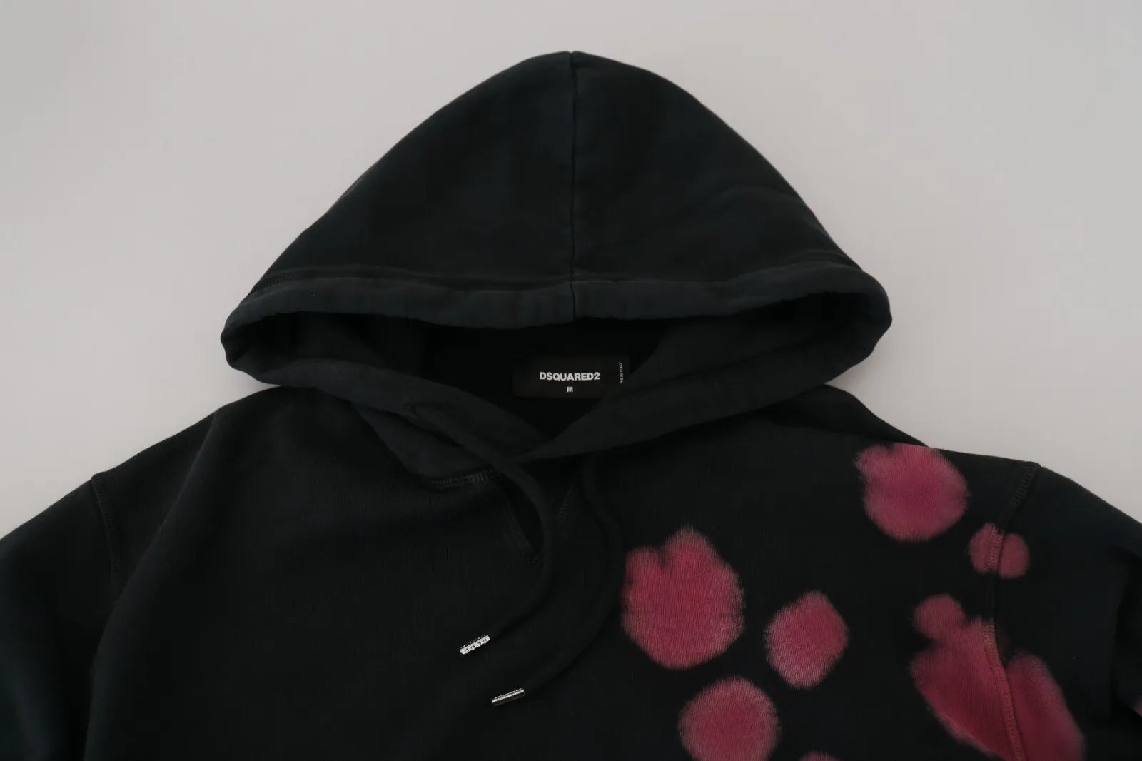 Zwarte Tie Dye katoenen sweatshirt met capuchon