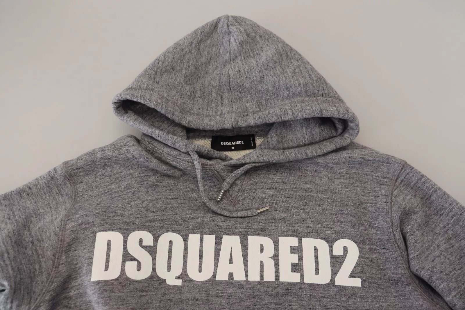 Grijze katoenen hoodie met logoprint voor heren
