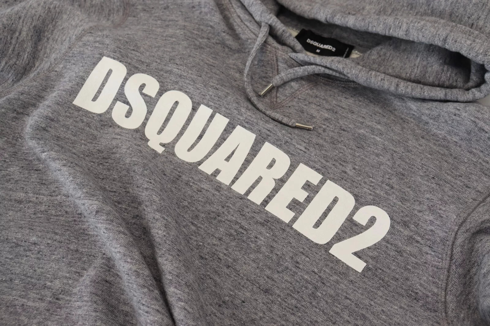 Grijze katoenen hoodie met logoprint voor heren