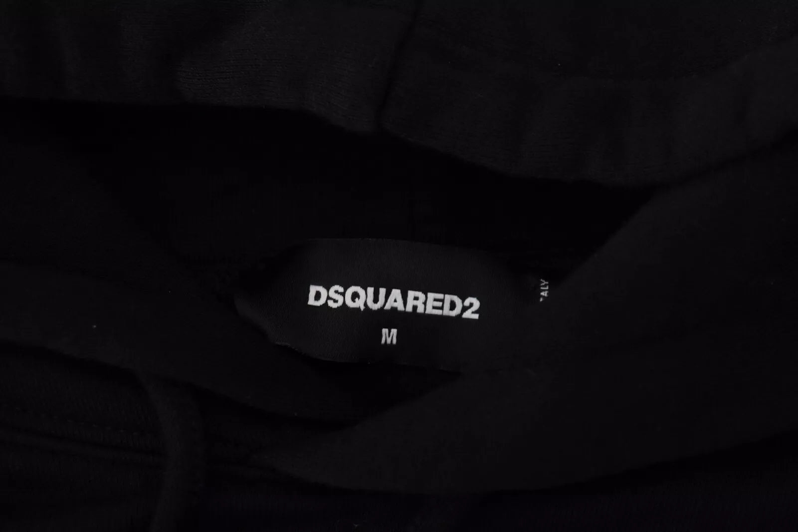 Zwarte katoenen hoodie met capuchon en print voor heren