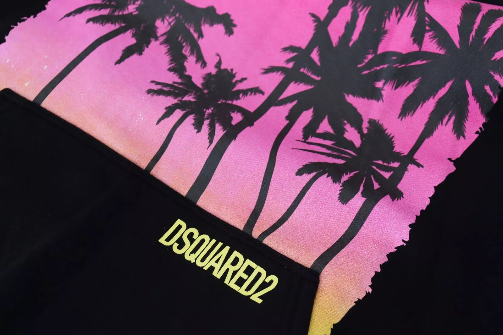 Zwarte katoenen hoodie met capuchon en print voor heren