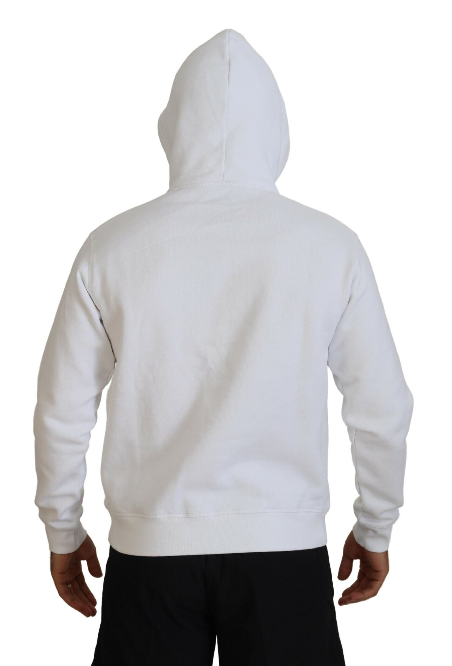 Witte katoenen hoodie met capuchon en print