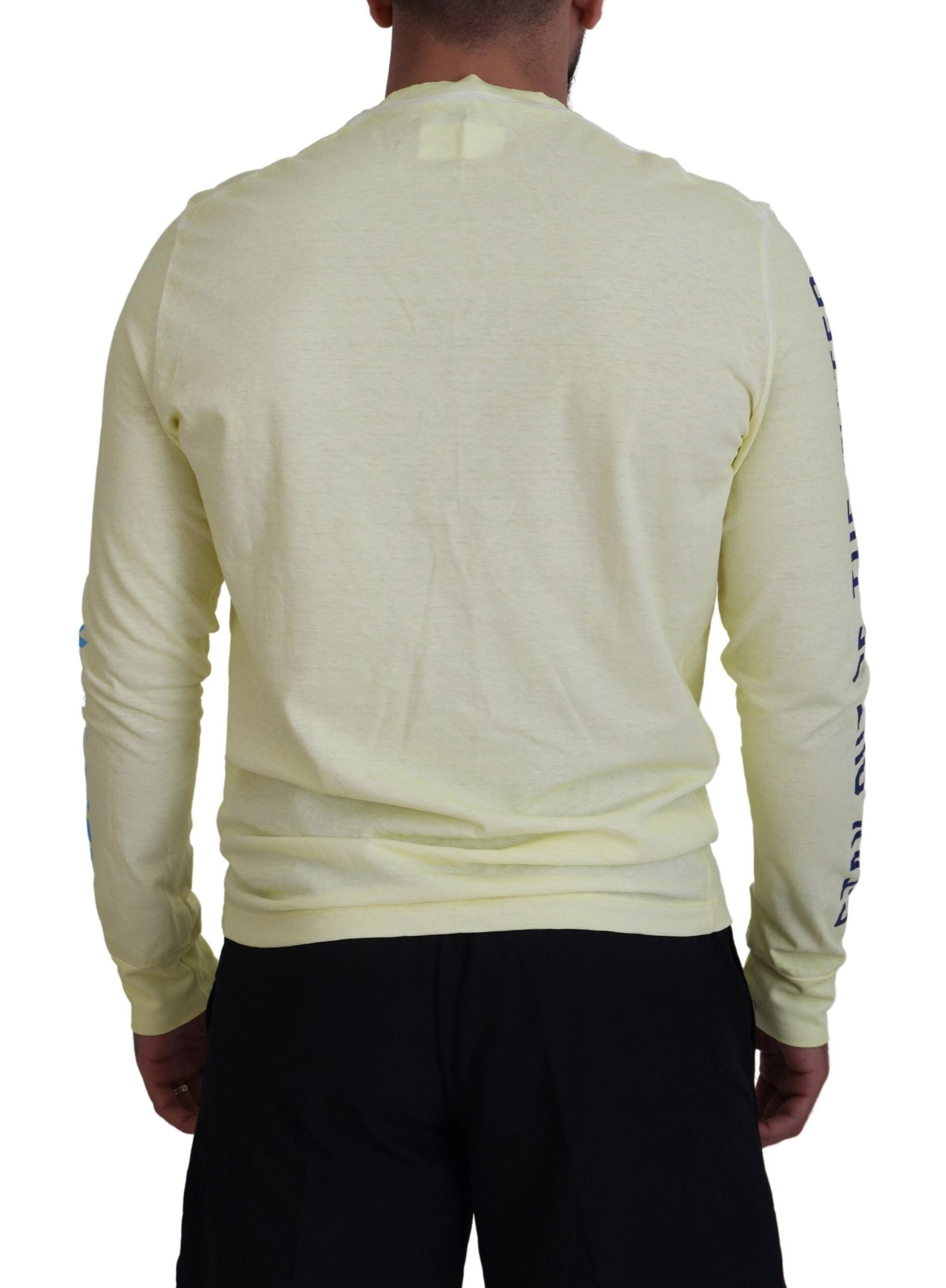 Geel kleurrijk print T-shirt met lange mouwen