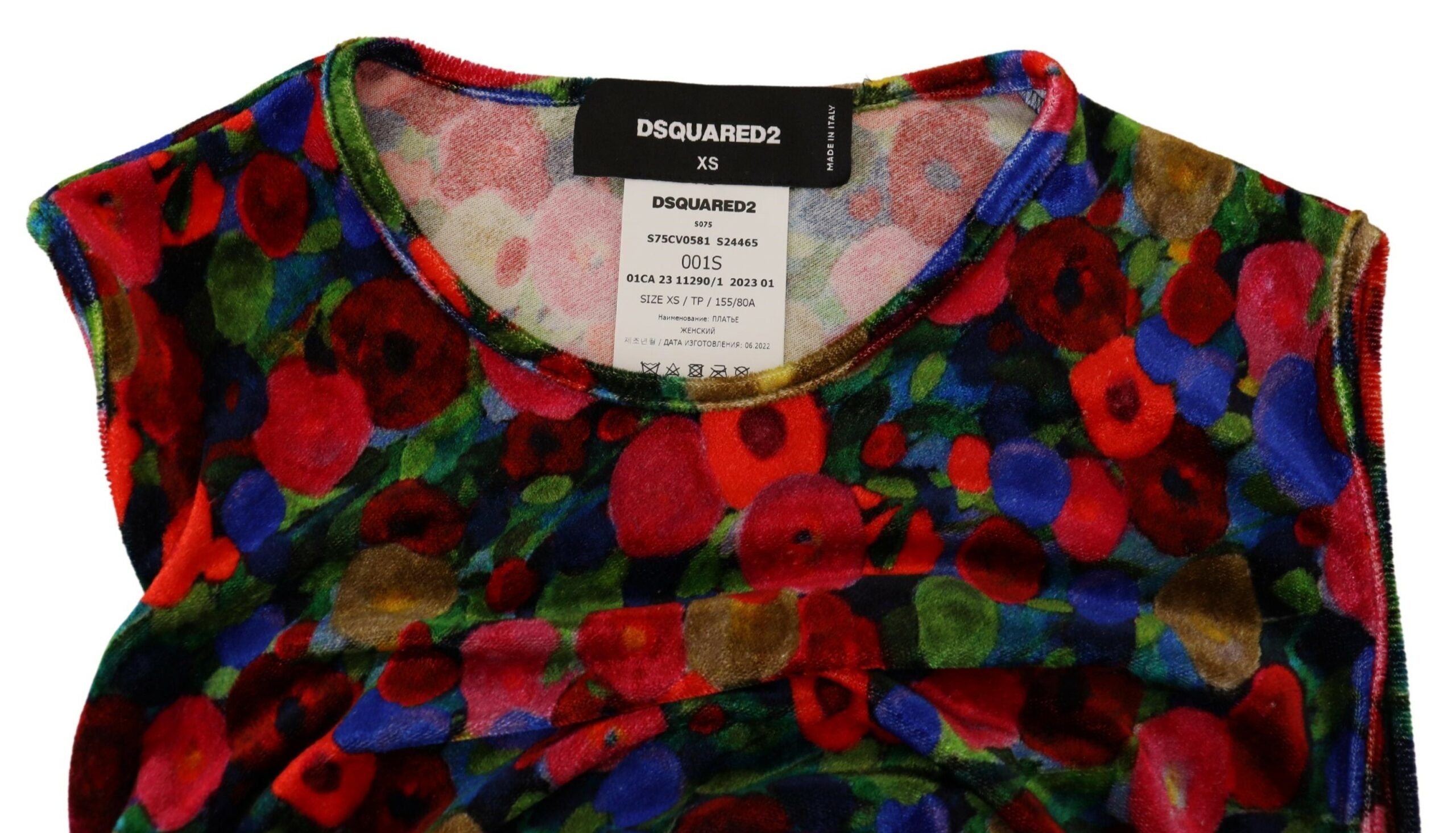 Veelkleurige bloemen bodycon gerimpelde maxi-jurk