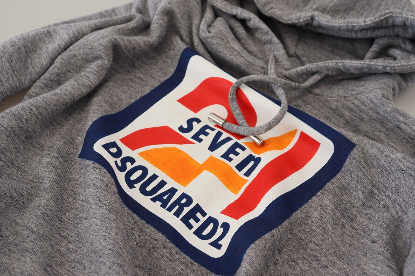 Grijze katoenen hoodie met logoprint