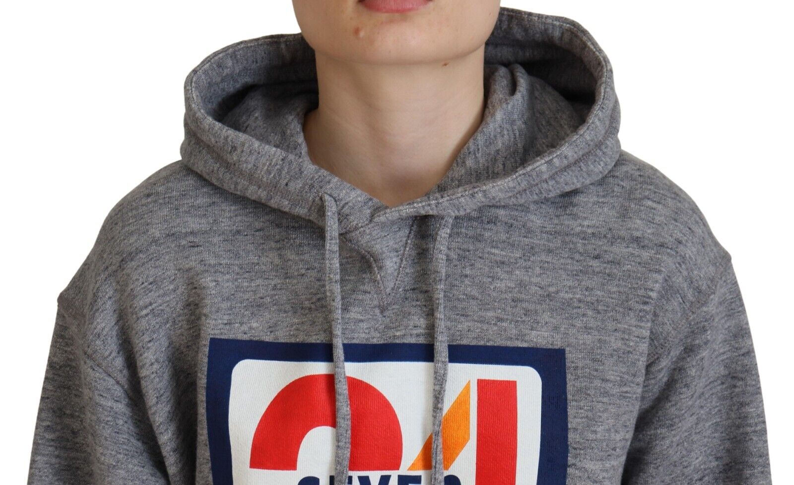 Grijze katoenen hoodie met logoprint