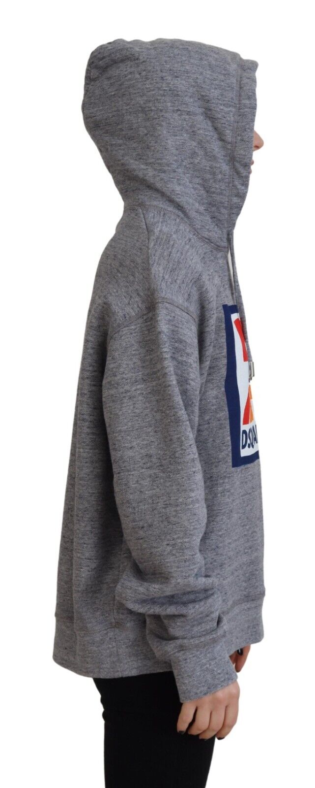 Grijze katoenen hoodie met logoprint