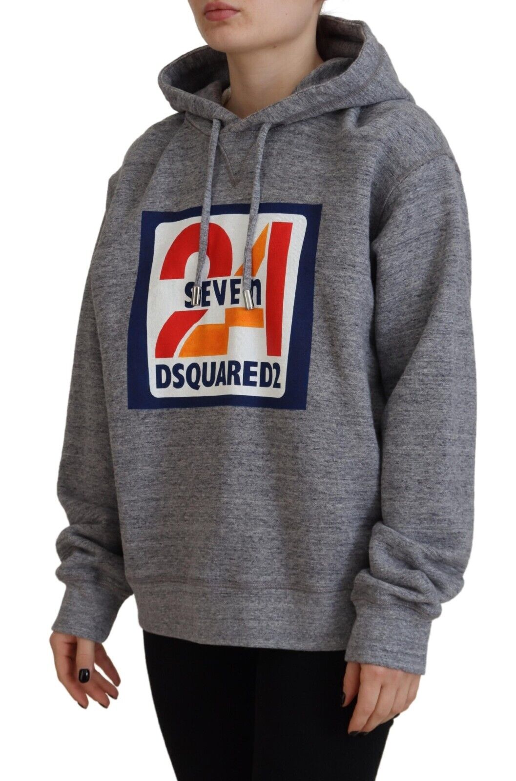 Grijze katoenen hoodie met logoprint