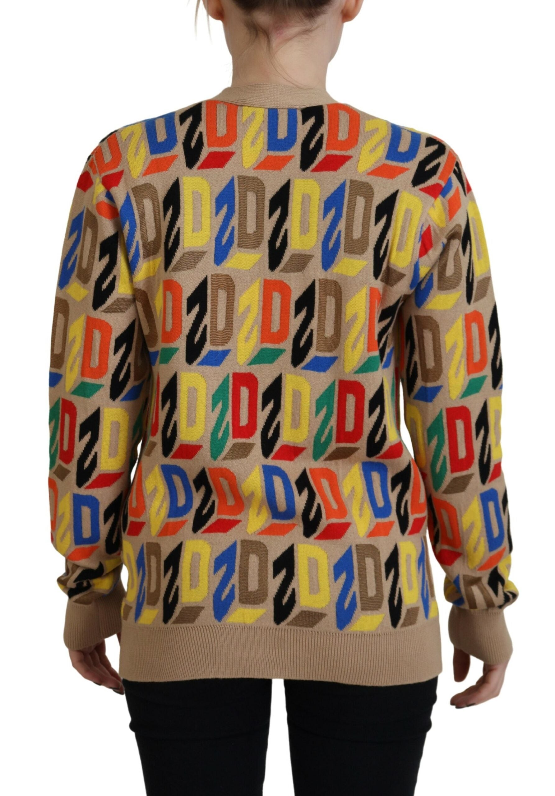 Bruine logo lange mouwen dames cardigan trui