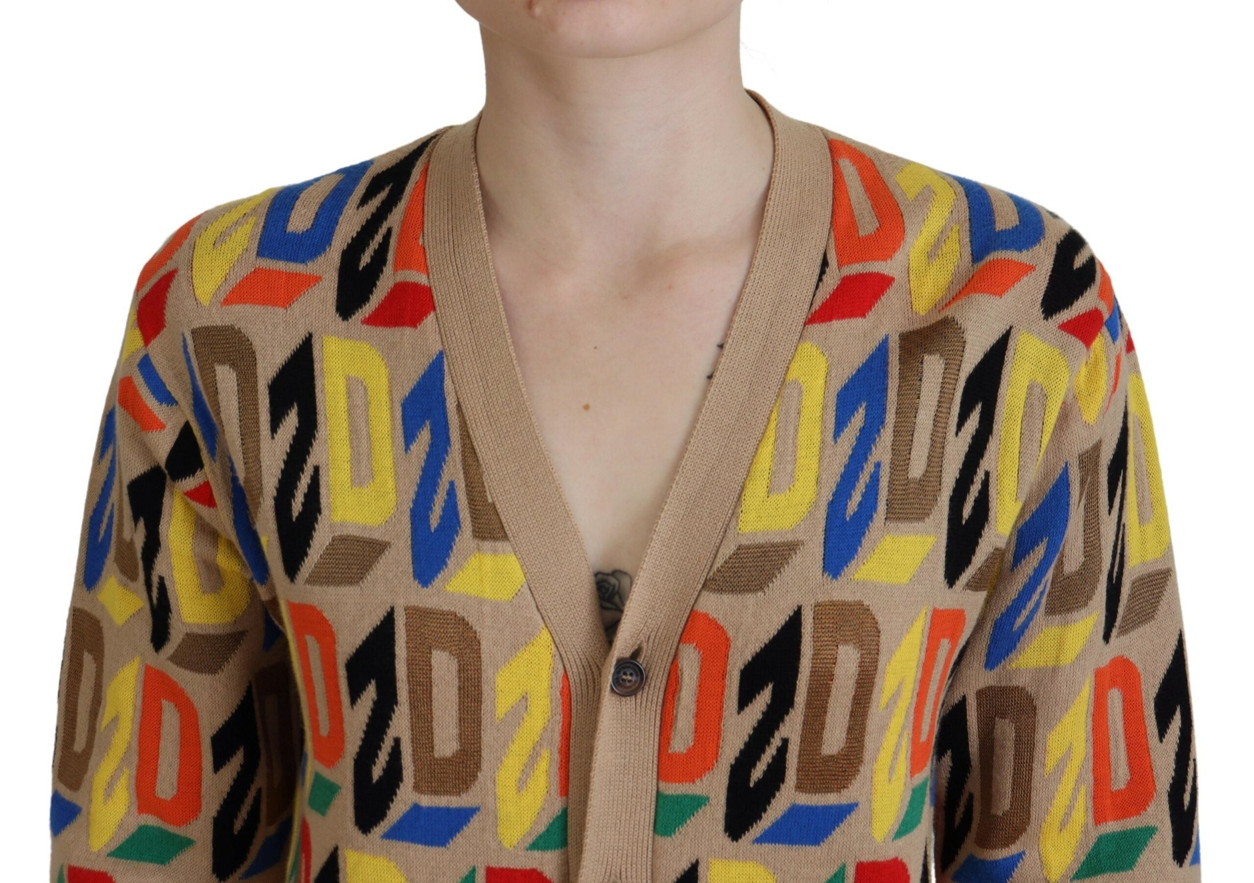 Bruine logo lange mouwen dames cardigan trui