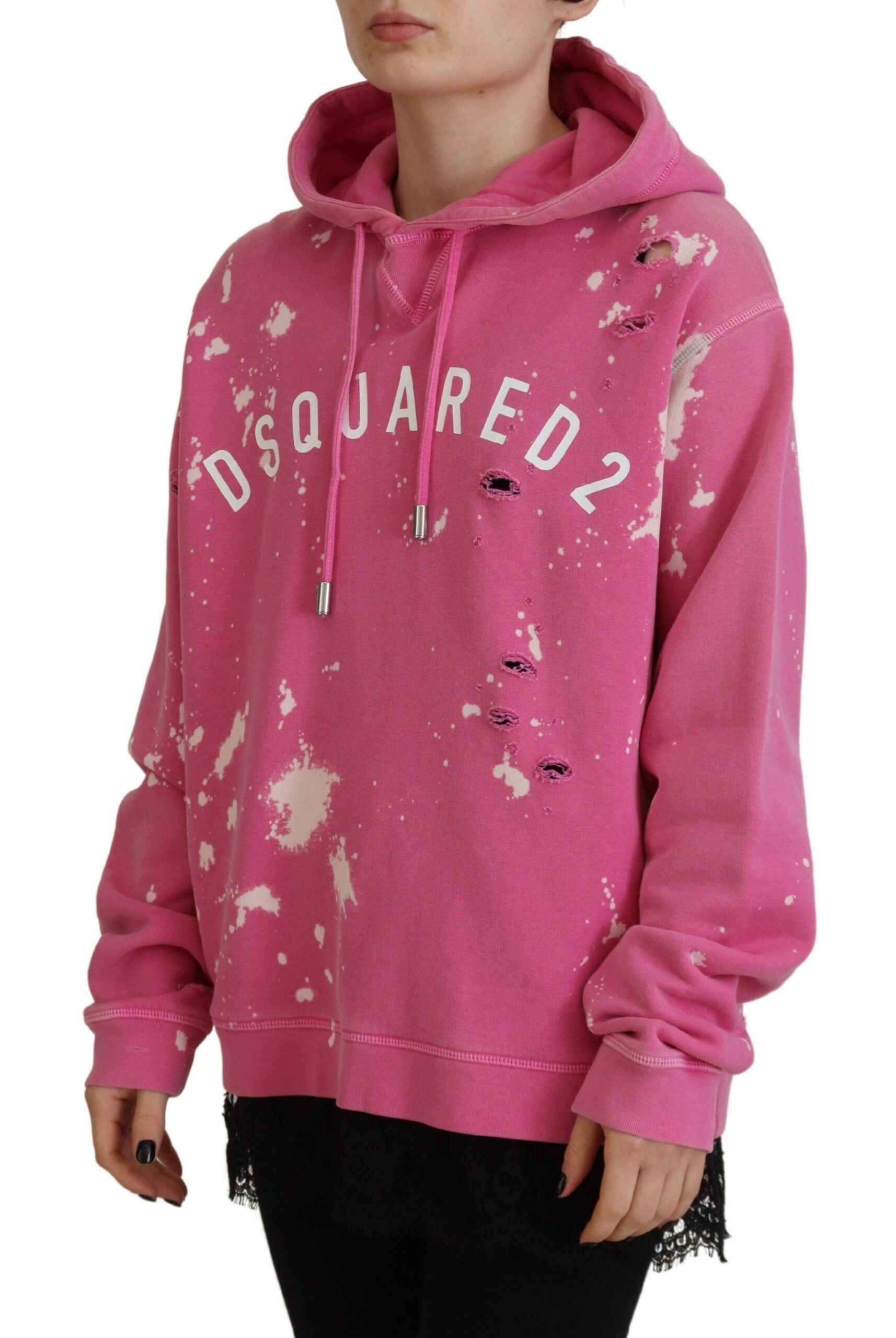Roze logoprint katoenen hoodie sweatshirt trui