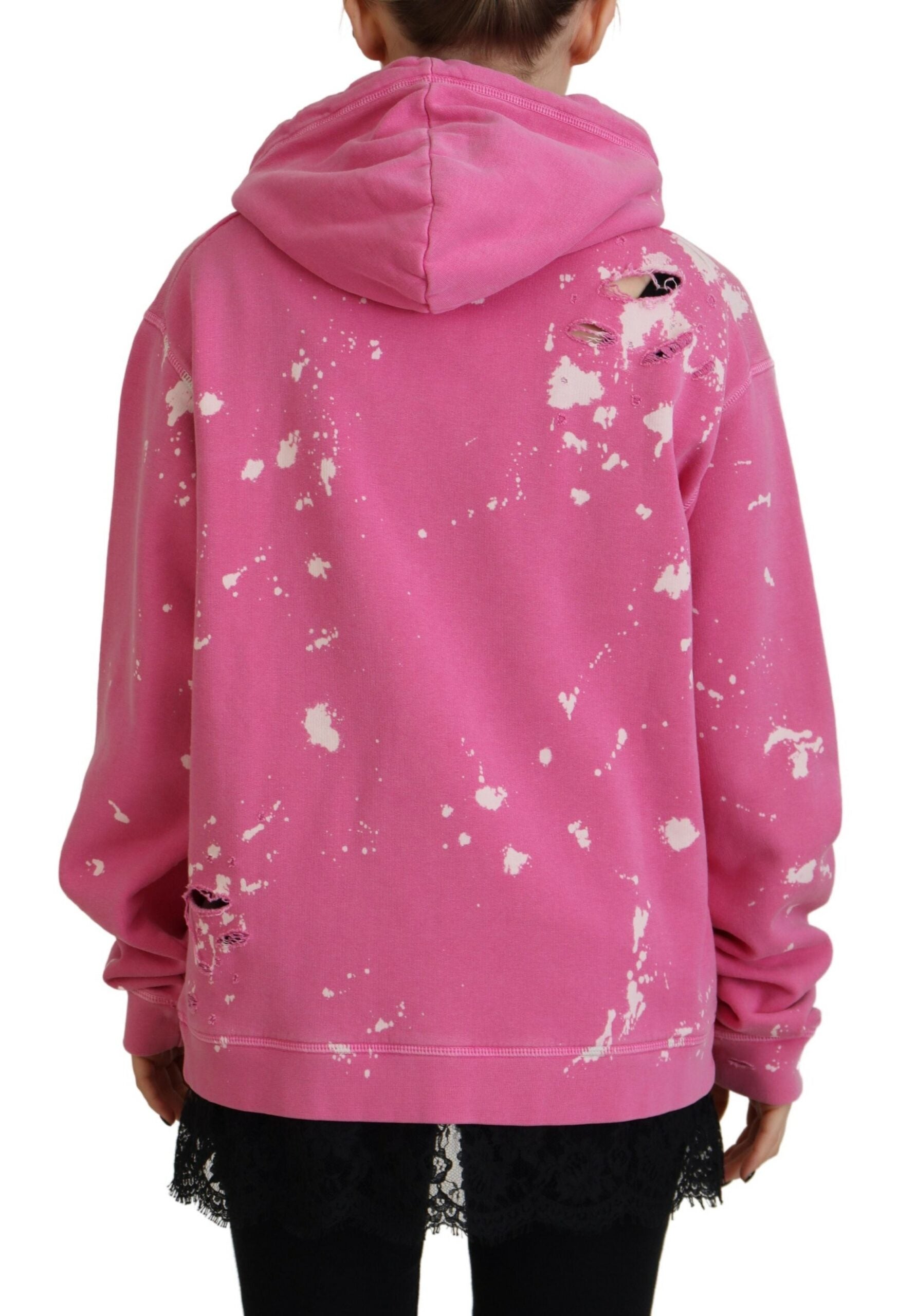 Roze logoprint katoenen hoodie sweatshirt trui