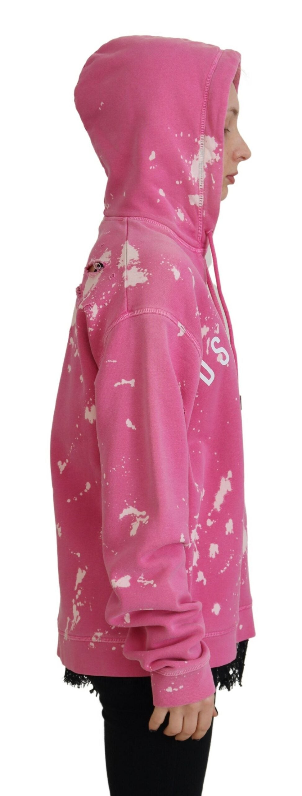 Roze logoprint katoenen hoodie sweatshirt trui