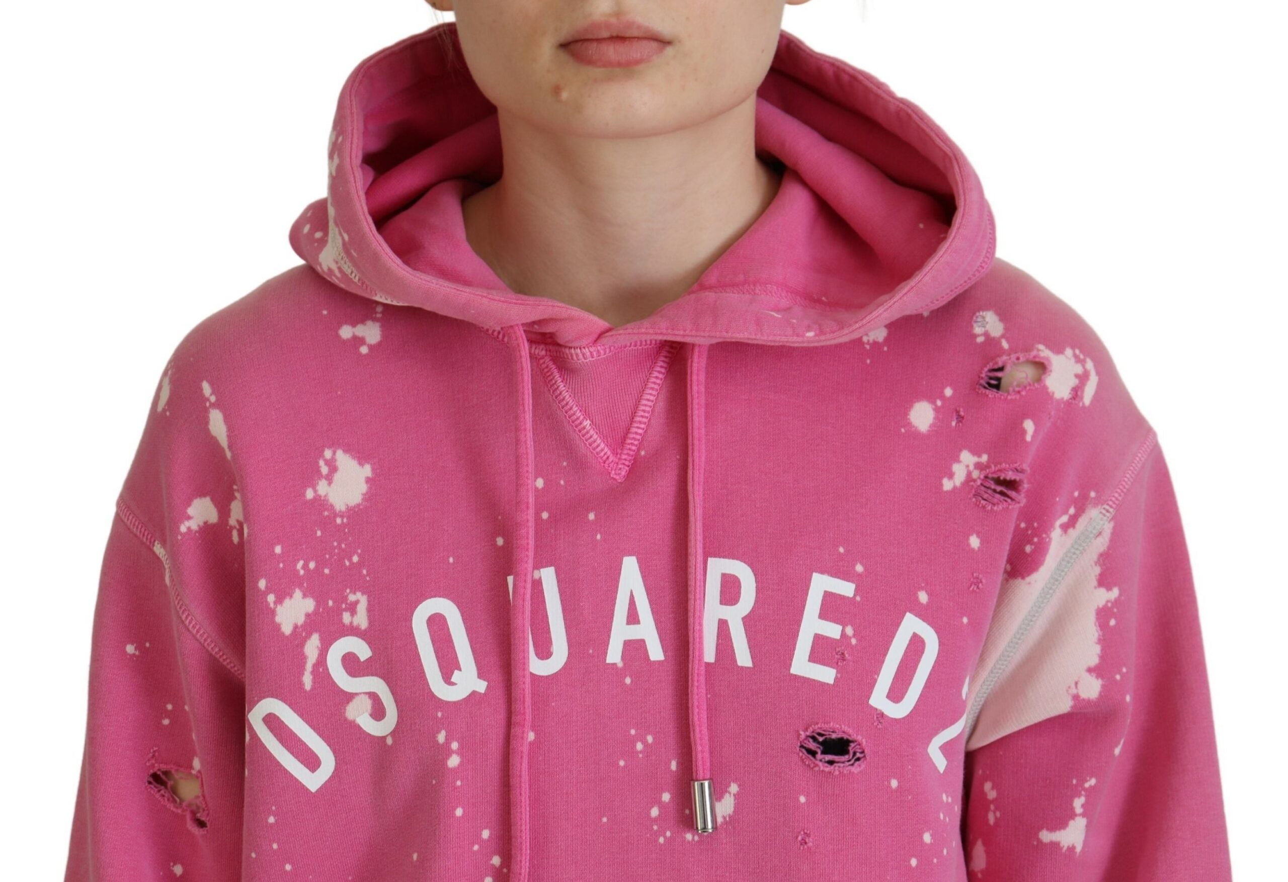 Roze logoprint katoenen hoodie sweatshirt trui