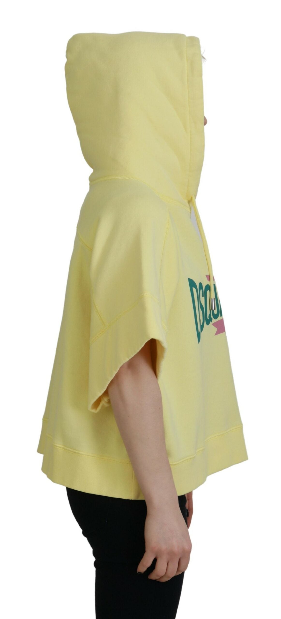 Gele katoenen hoodie met logoprint