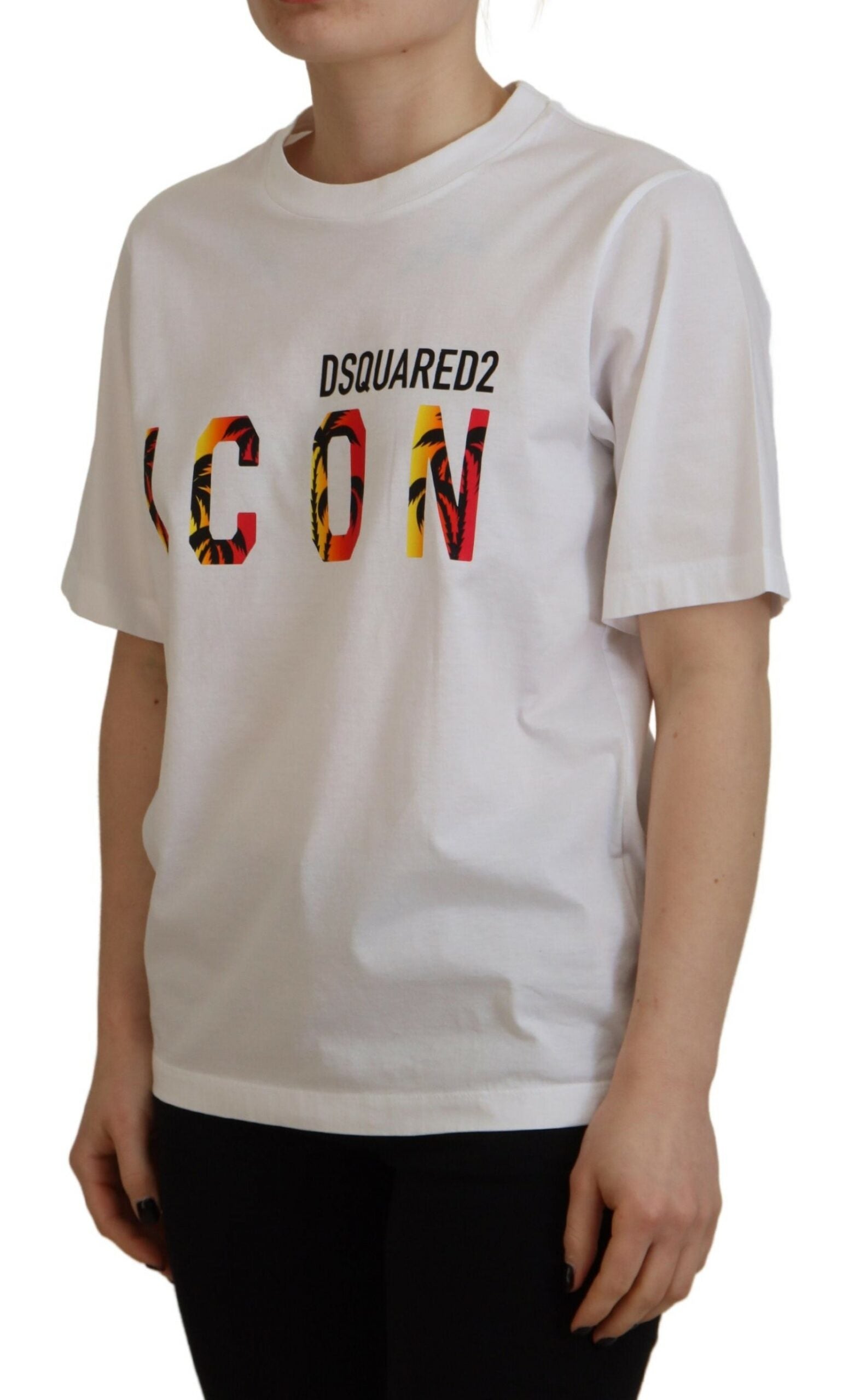 Wit katoenen Shiny Icon East Tee Crewneck T-shirt