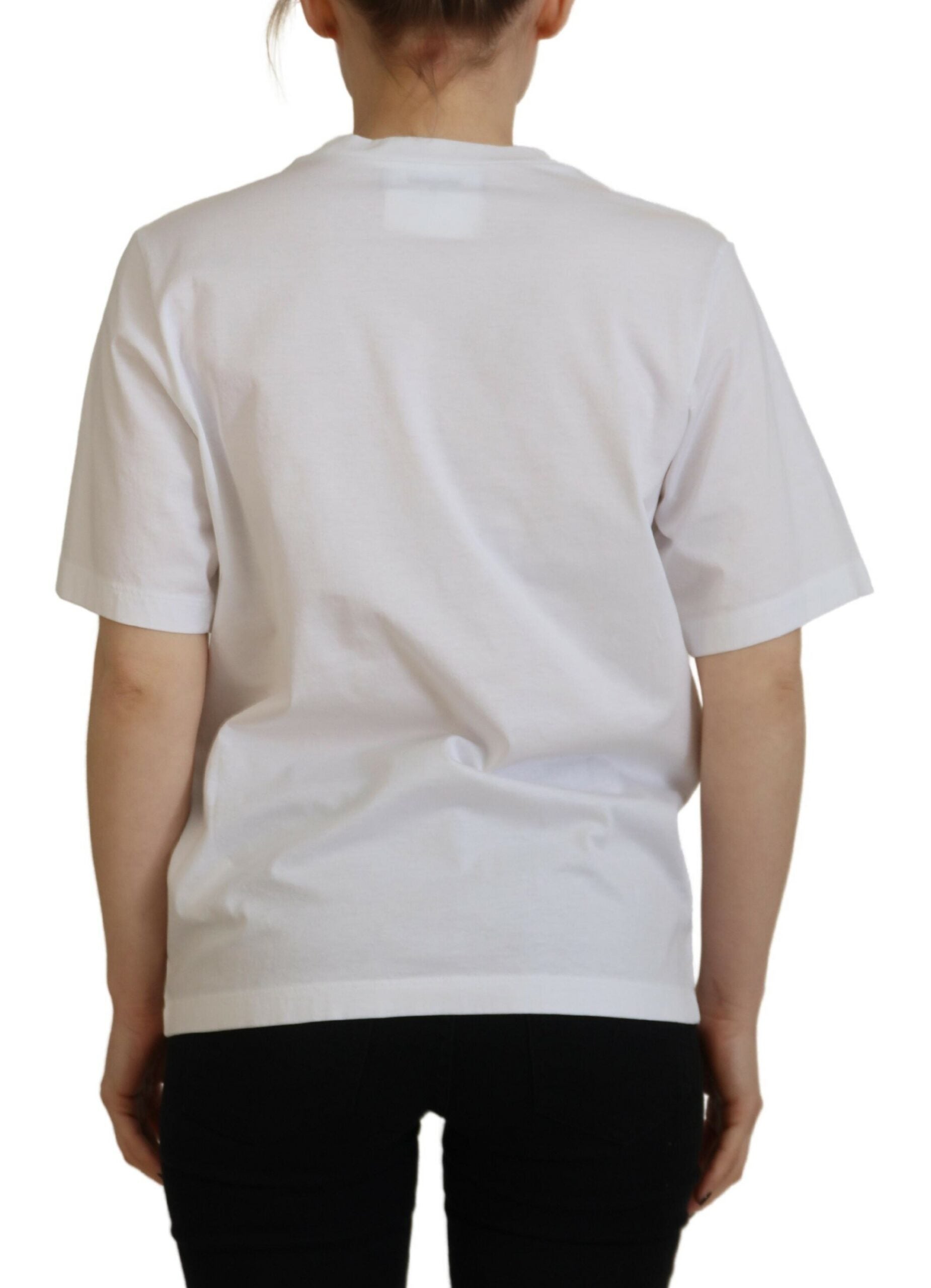 Wit katoenen Shiny Icon East Tee Crewneck T-shirt