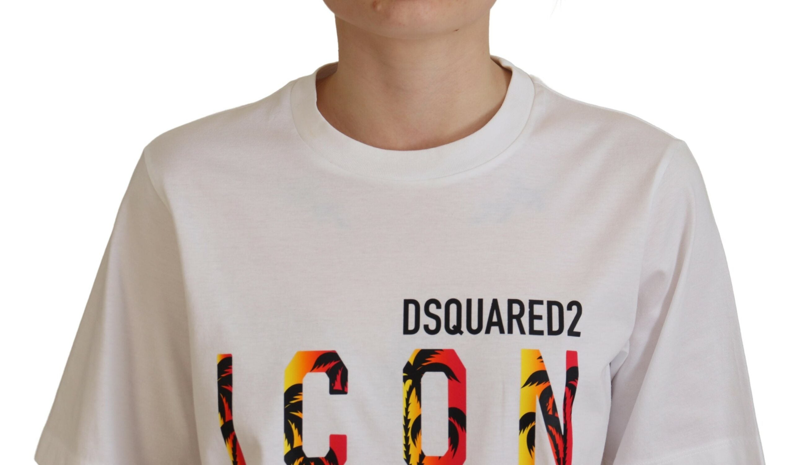 Wit katoenen Shiny Icon East Tee Crewneck T-shirt