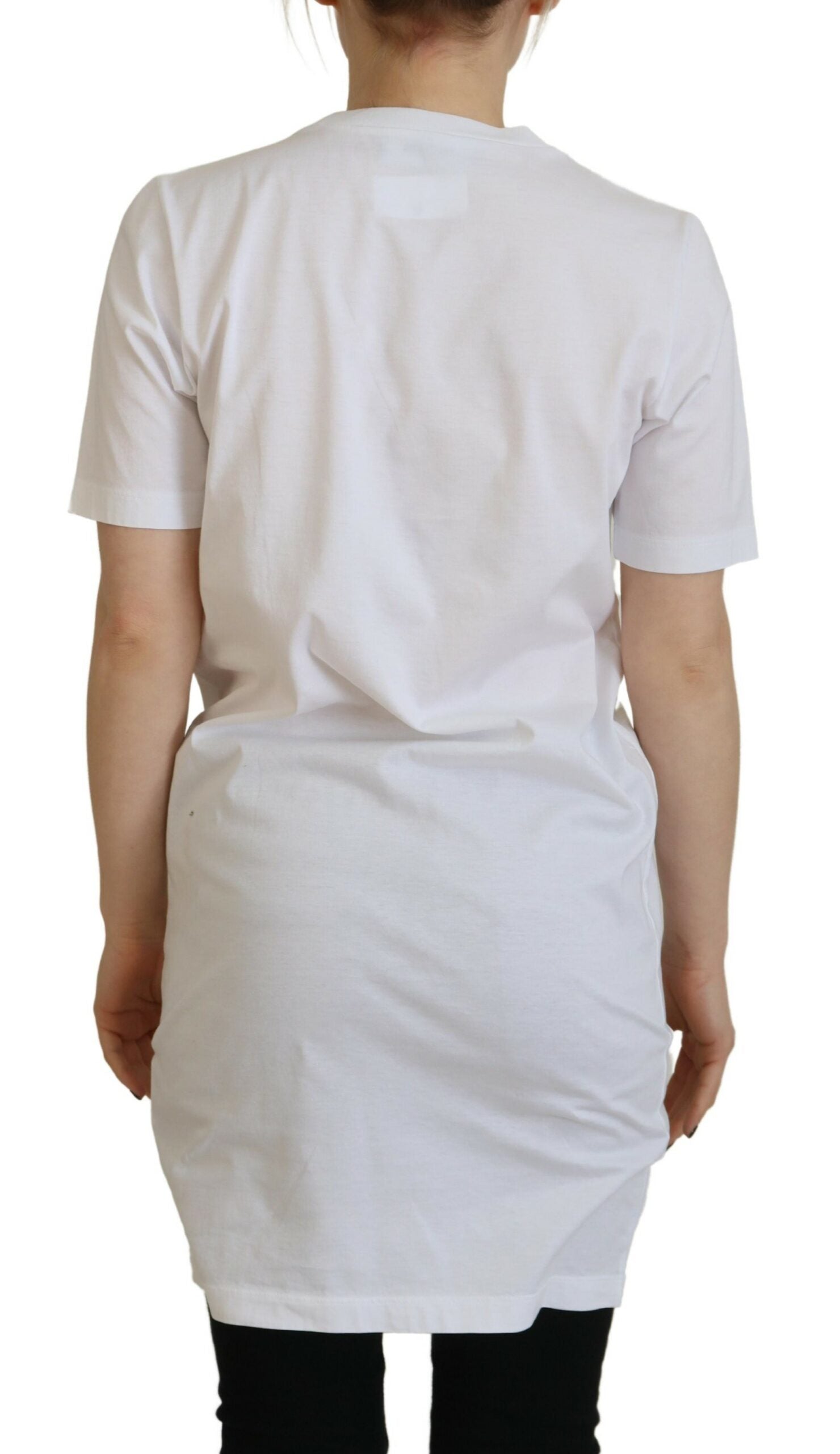 Wit katoenen T-shirt met ronde hals en logoprint