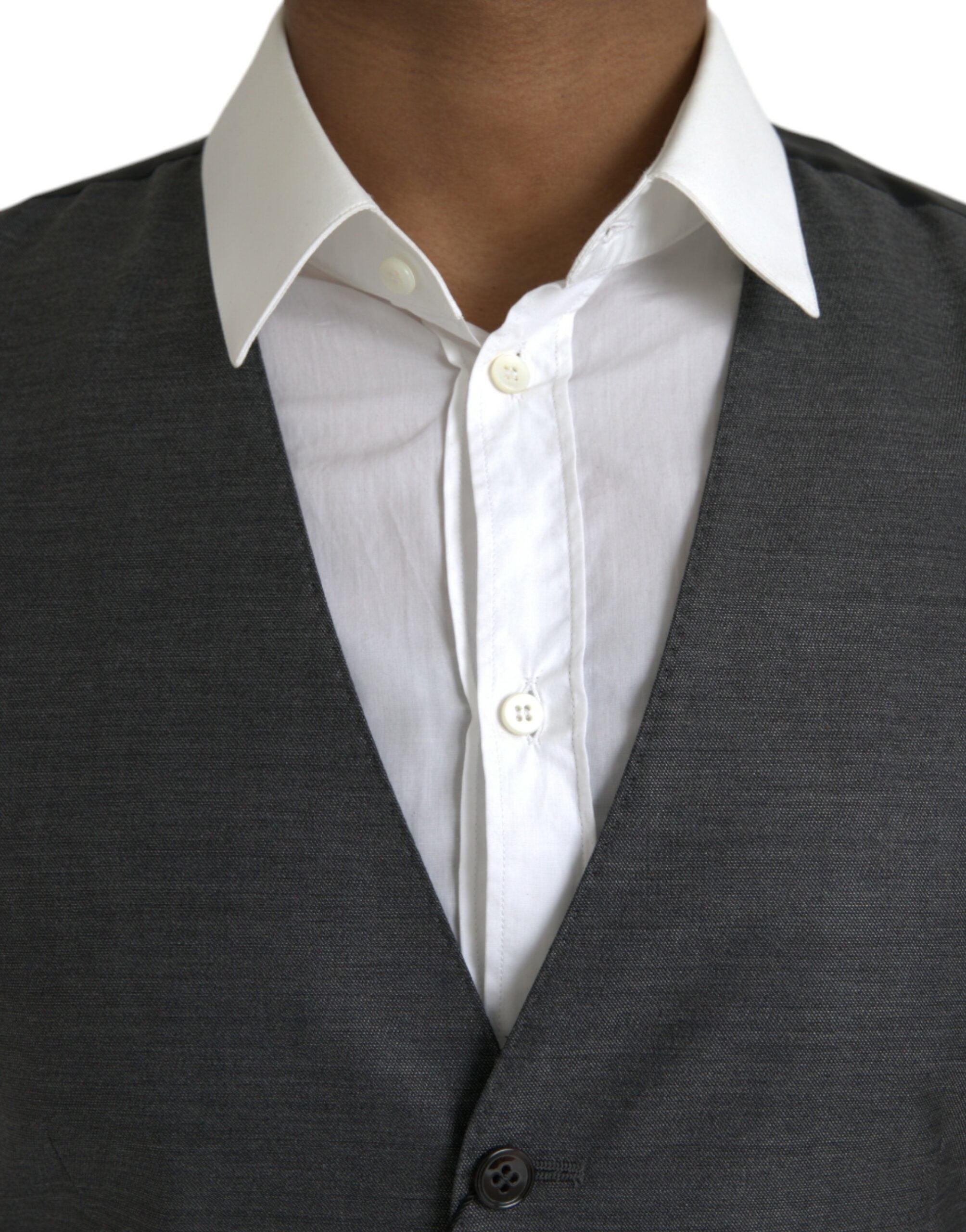 Grijs wollen formeel vest