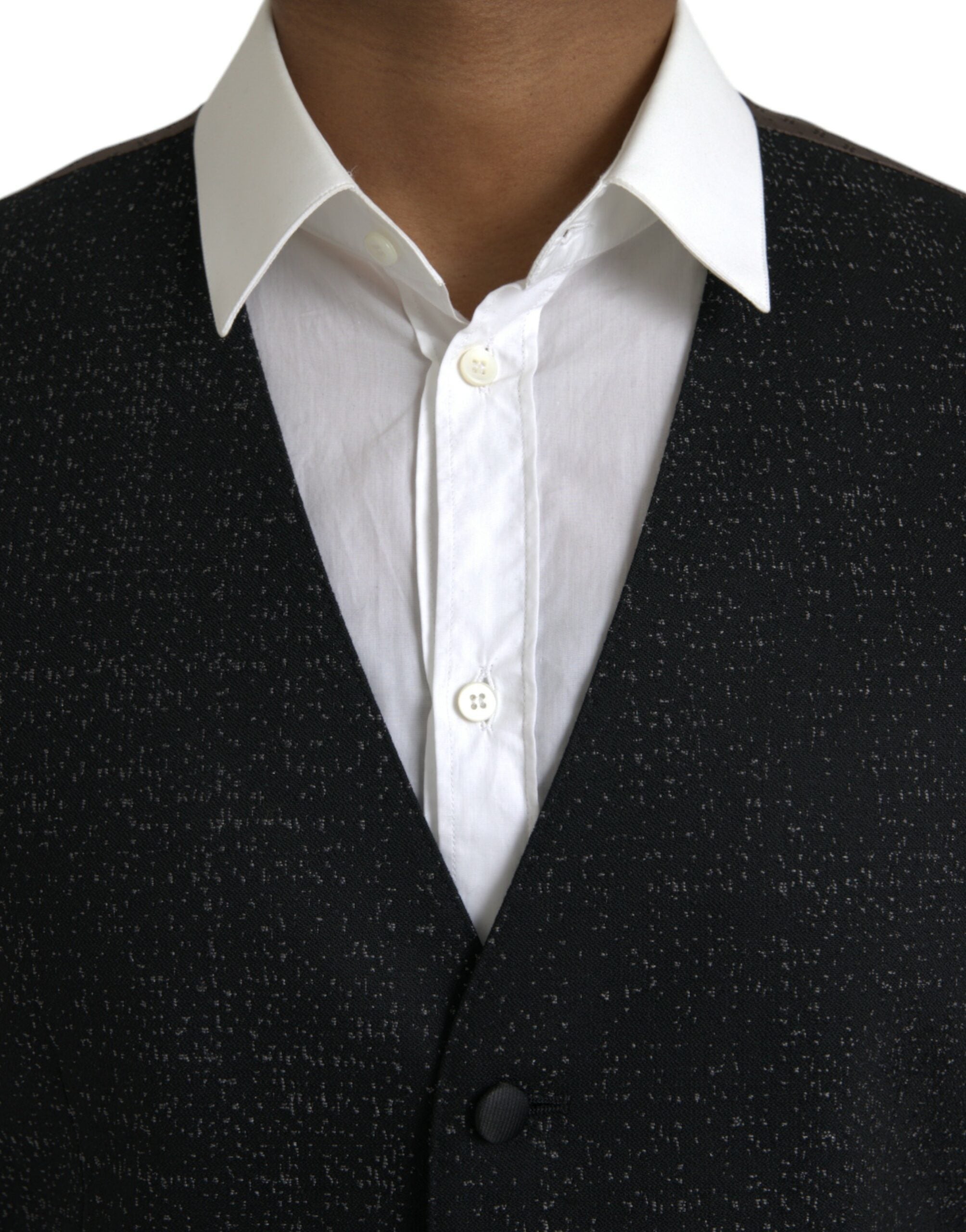 Zwartbruine zijden vestjurk, formeel vest