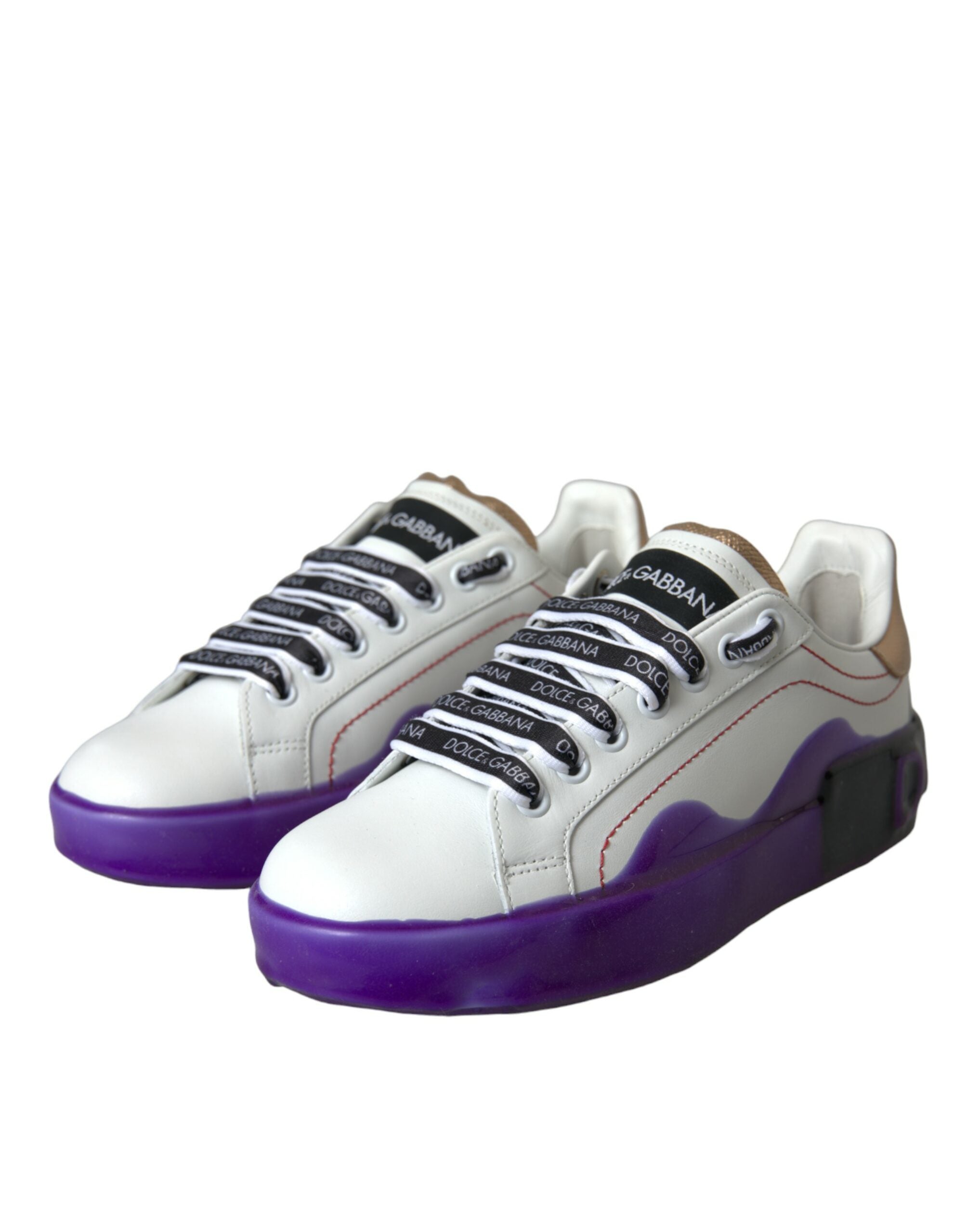 Witte leren Portofino lage sneakers