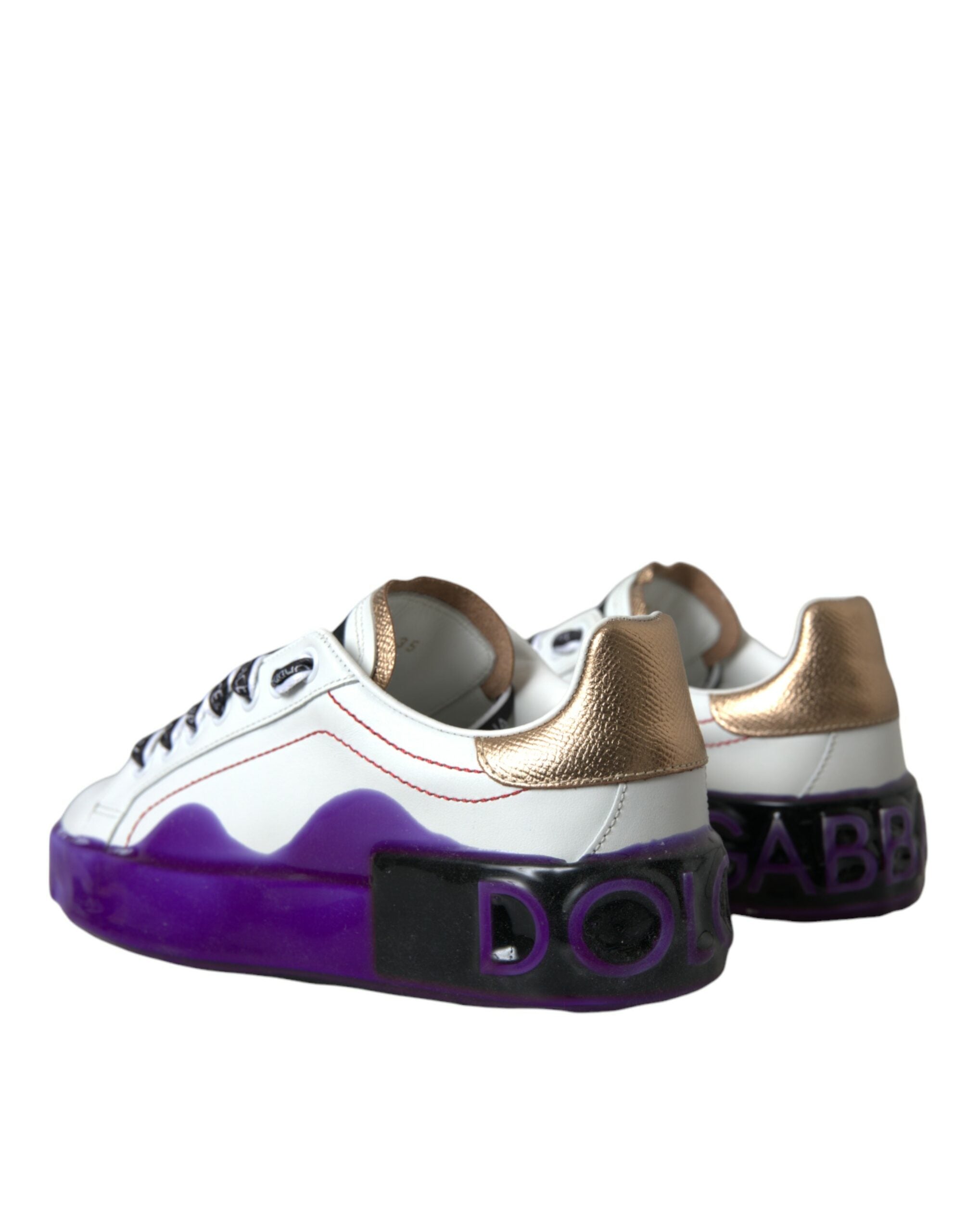 Witte leren Portofino lage sneakers