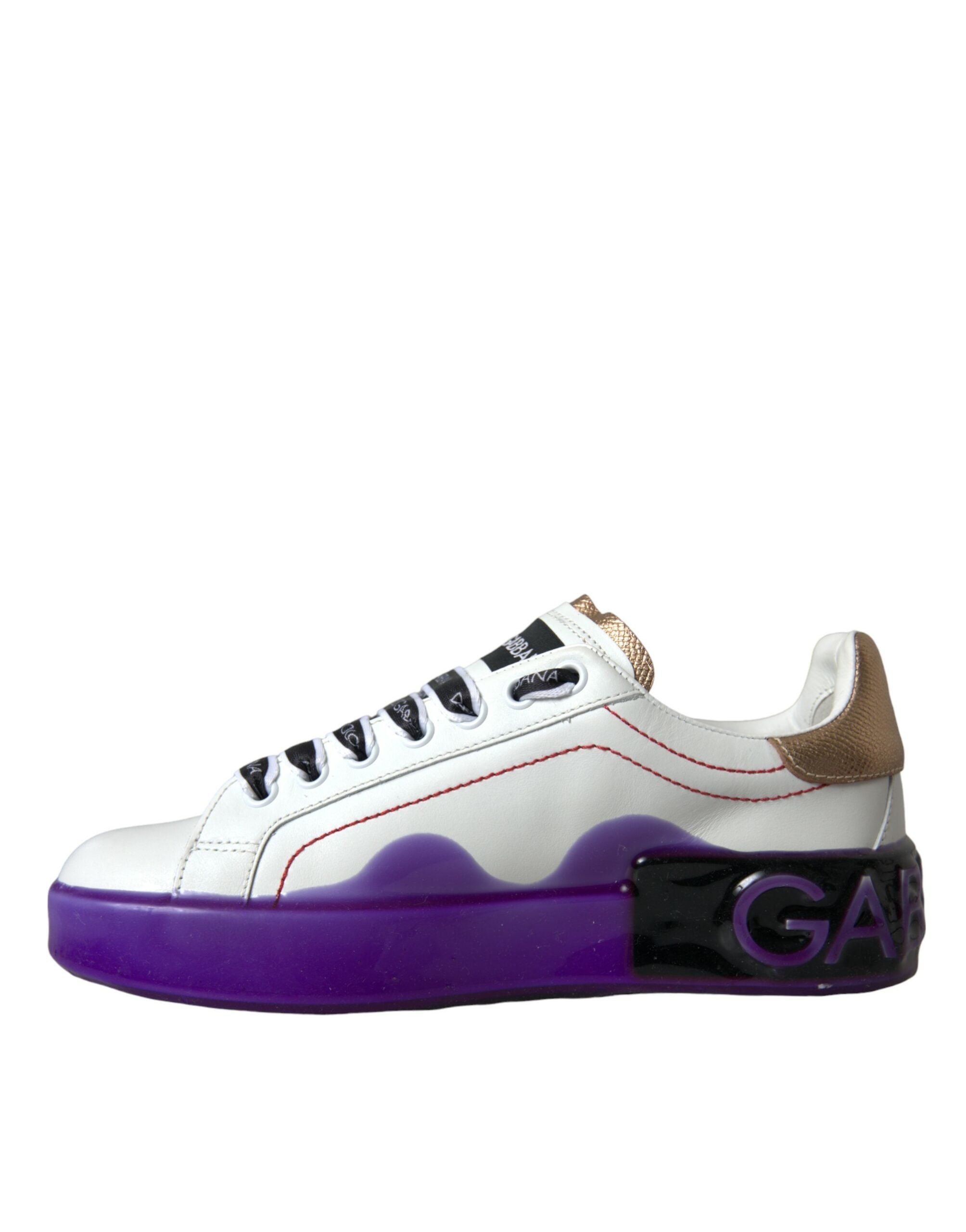 Witte leren Portofino lage sneakers