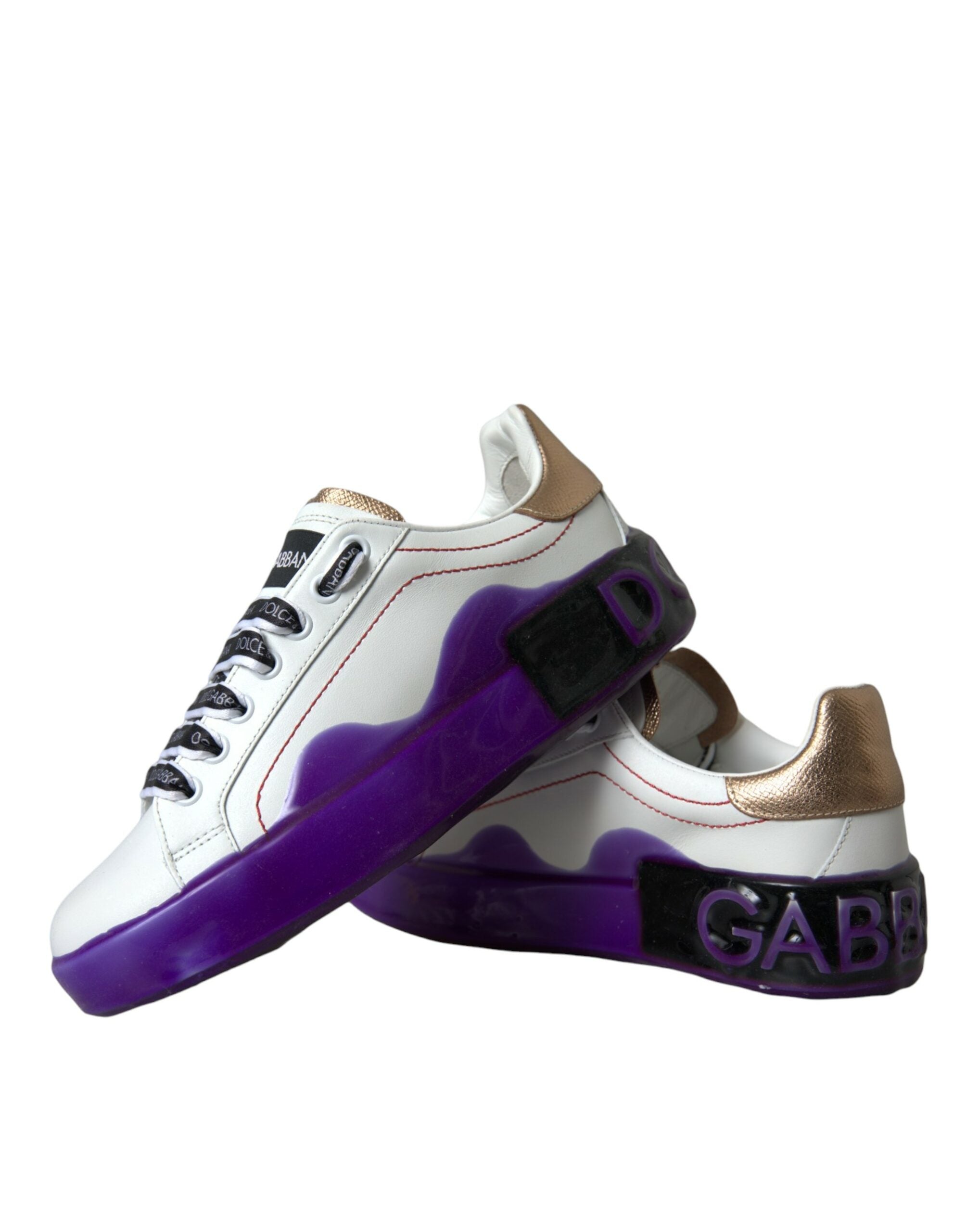 Witte leren Portofino lage sneakers