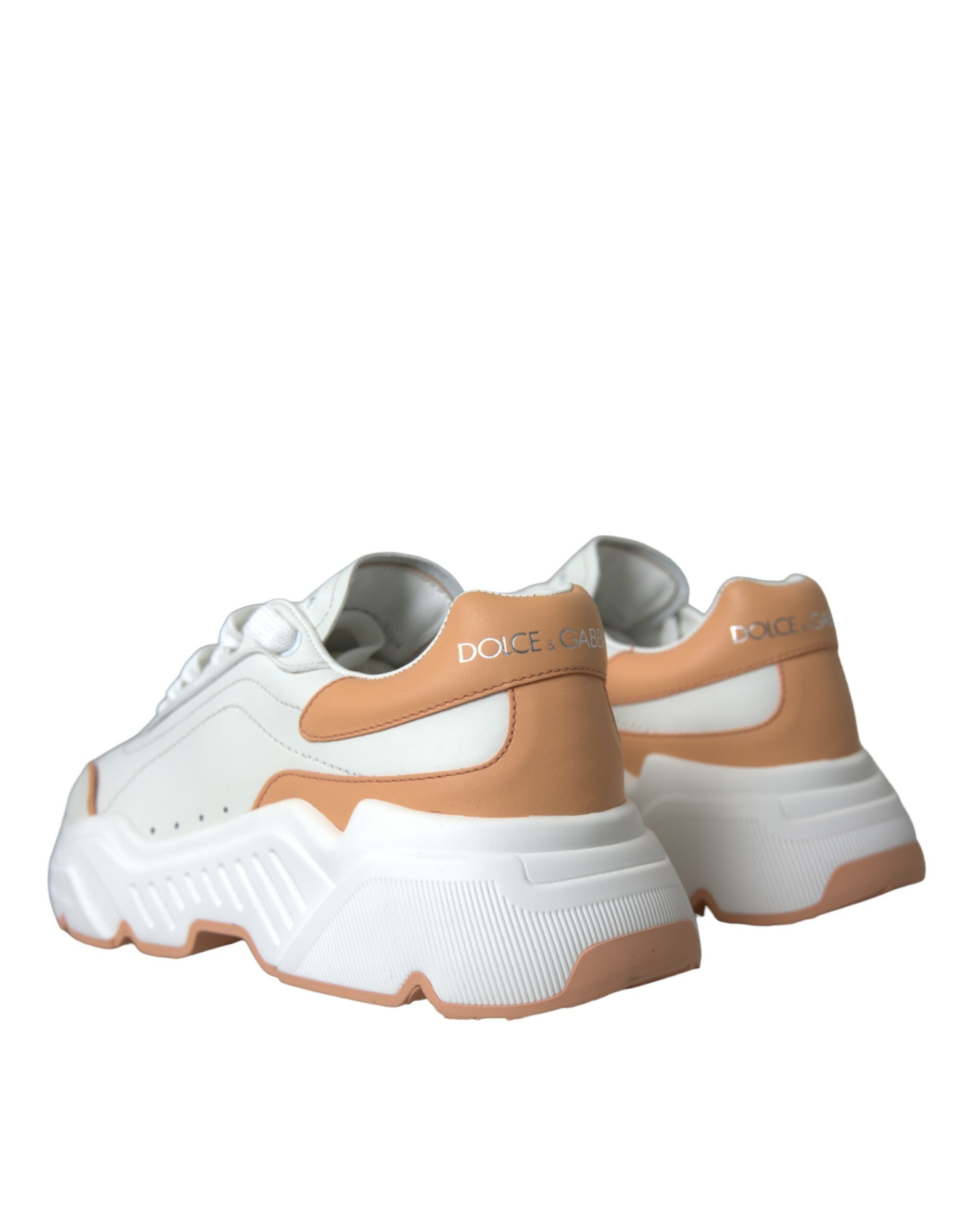 Witte Perzikkleurige DAYMASTER Leren Sneakers