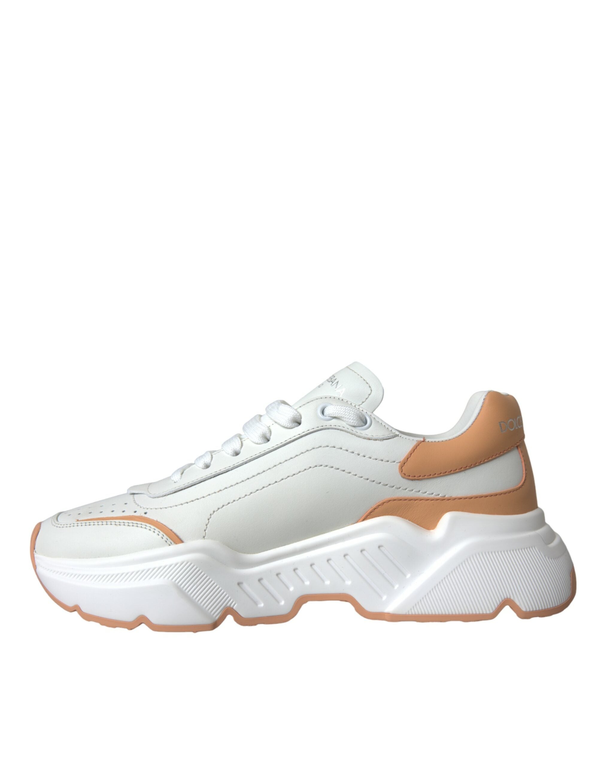 Witte Perzikkleurige DAYMASTER Leren Sneakers