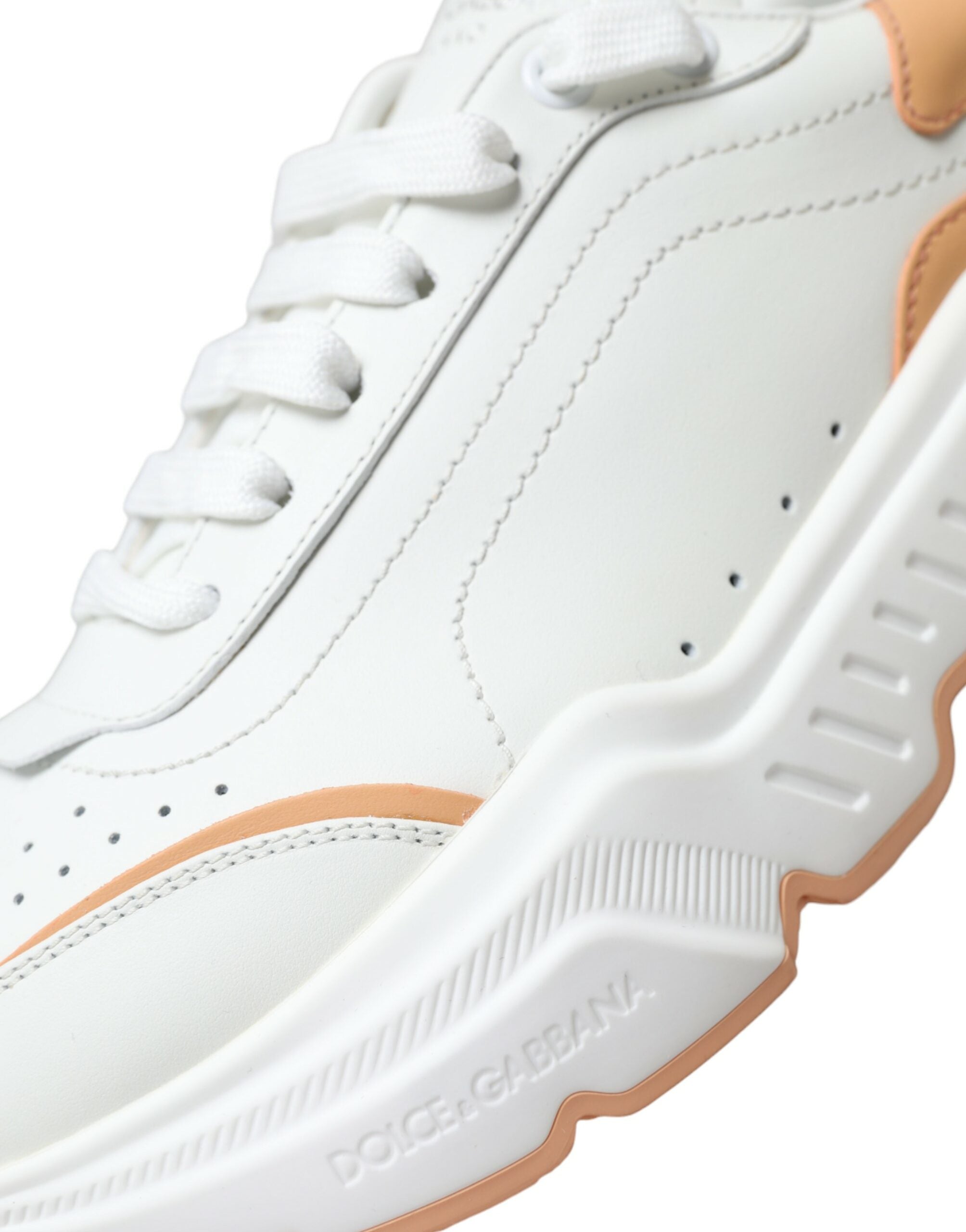 Witte Perzikkleurige DAYMASTER Leren Sneakers