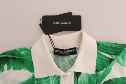 Groene bananenprint zijden poloshirt