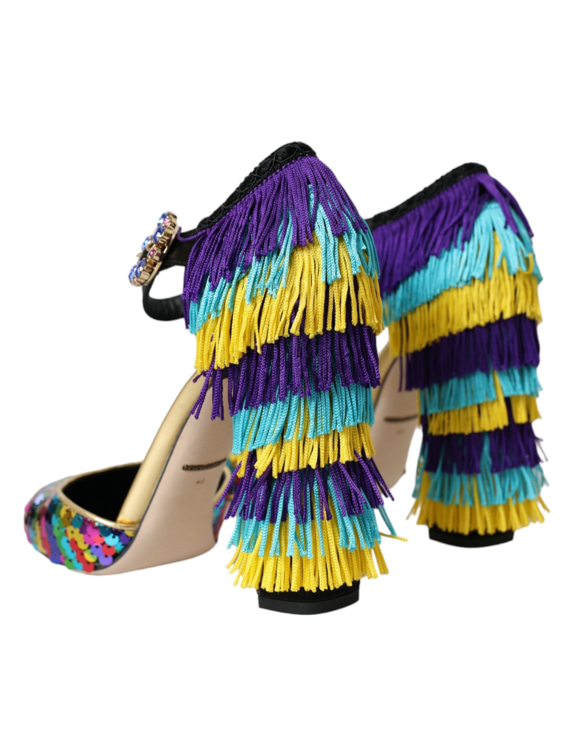 Mary Jane-schoenen met veelkleurige pailletten en kristallen