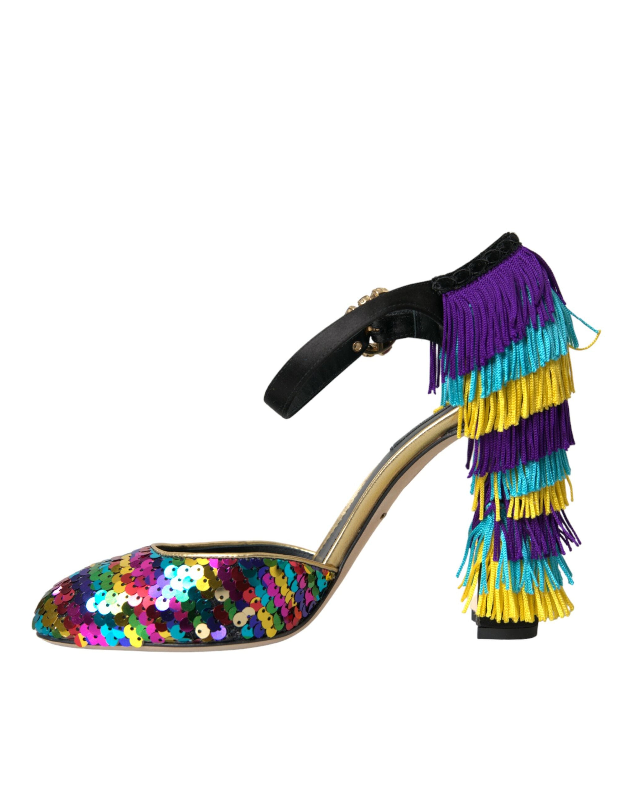 Mary Jane-schoenen met veelkleurige pailletten en kristallen