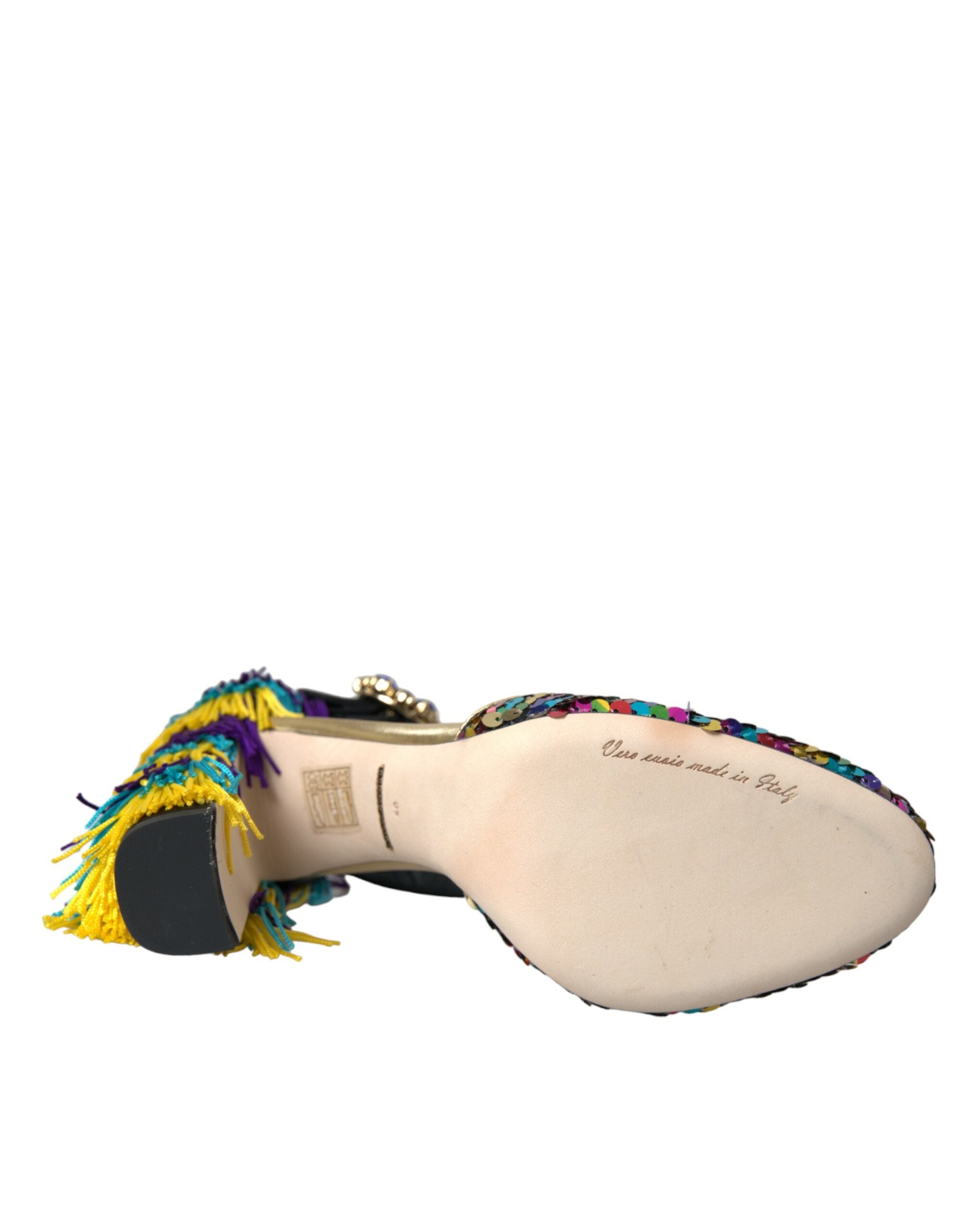 Mary Jane-schoenen met veelkleurige pailletten en kristallen