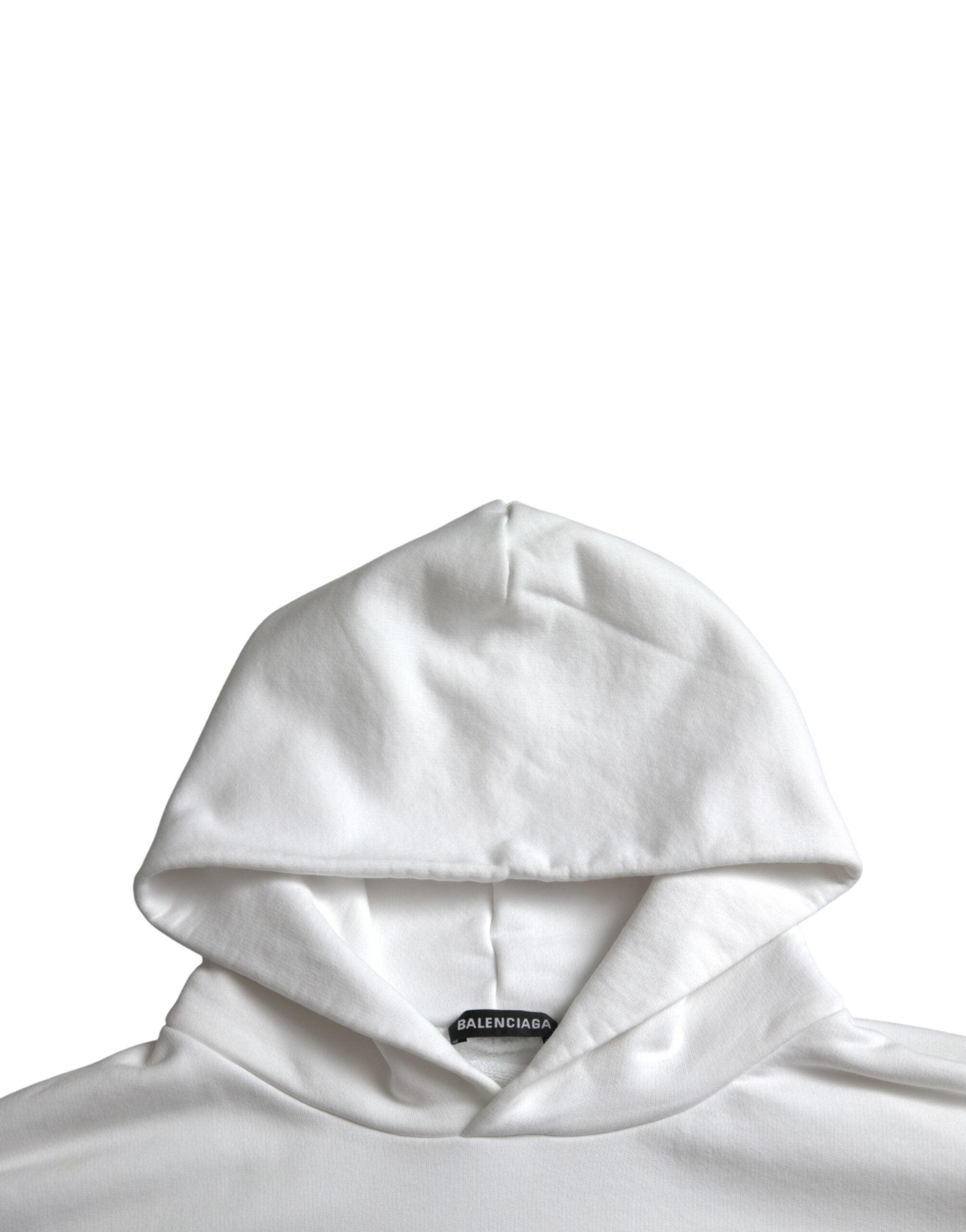 Witte katoenen sweatshirt met logo en capuchon