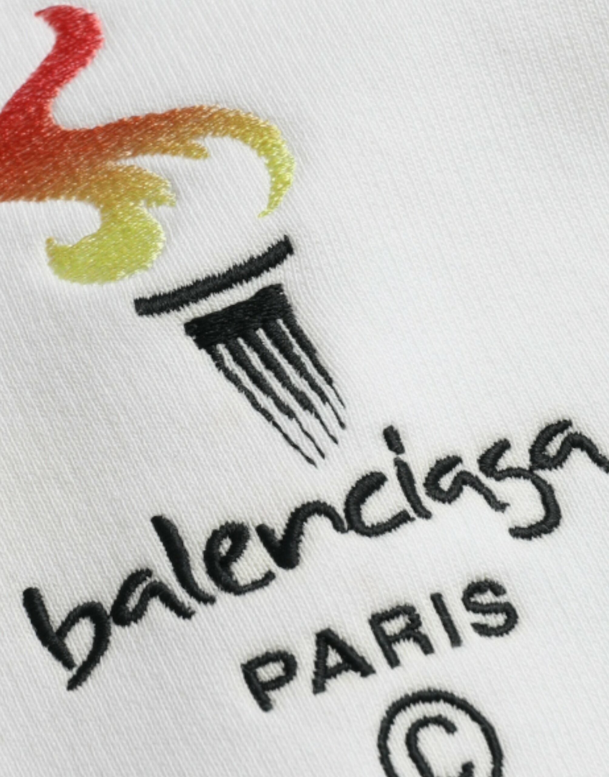 Witte katoenen sweatshirt met logo en capuchon