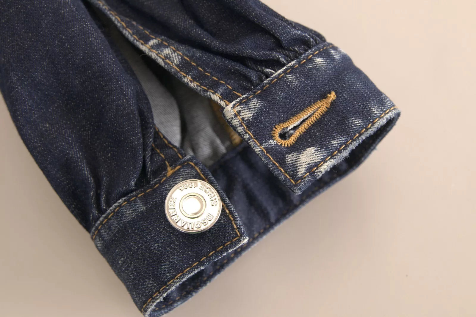 Blauwe katoenen cargo baggy denim jeans met hoge taille