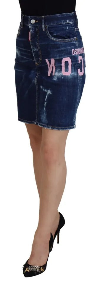 Blue Icon High Waist Denim Mini Boston Jean Rok
