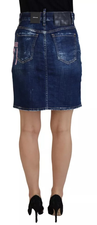 Blue Icon High Waist Denim Mini Boston Jean Rok