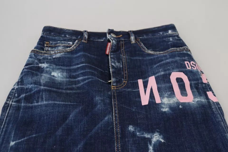 Blue Icon High Waist Denim Mini Boston Jean Rok