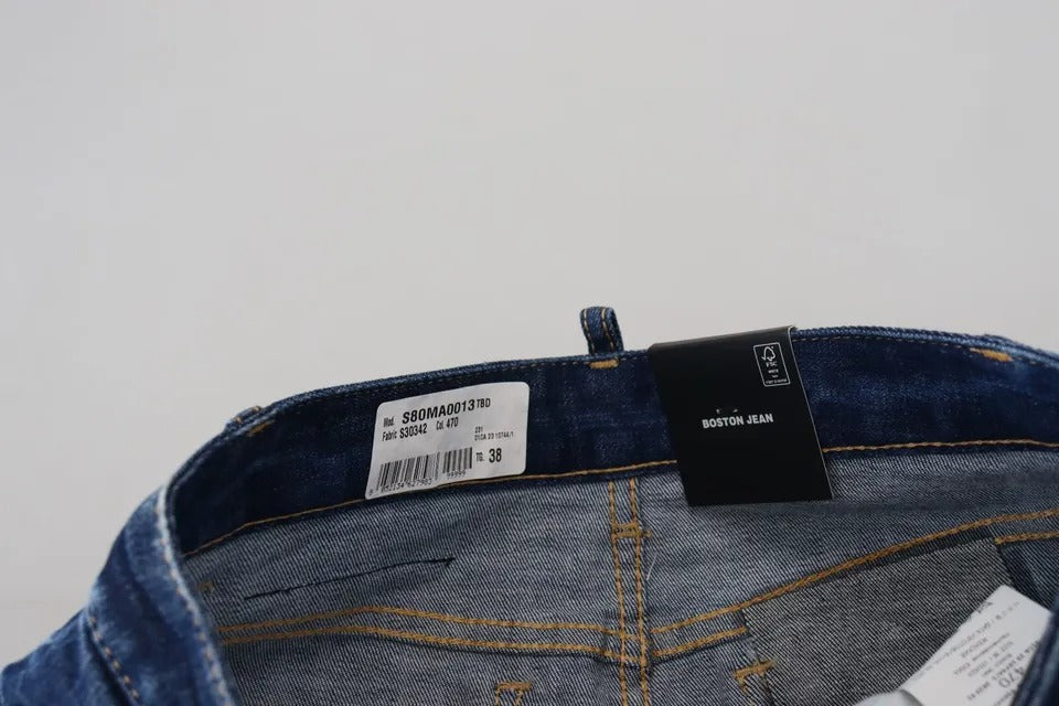 Blue Icon High Waist Denim Mini Boston Jean Rok