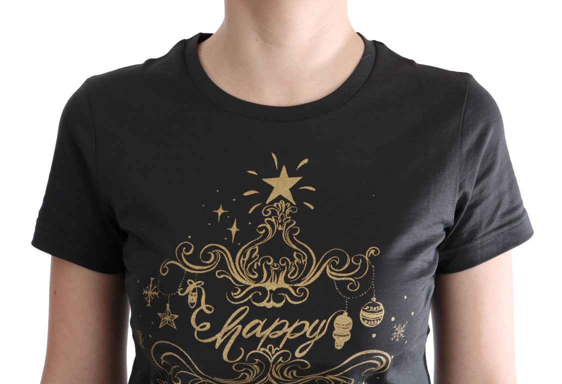 Grijs katoenen 2017 motief T-shirt