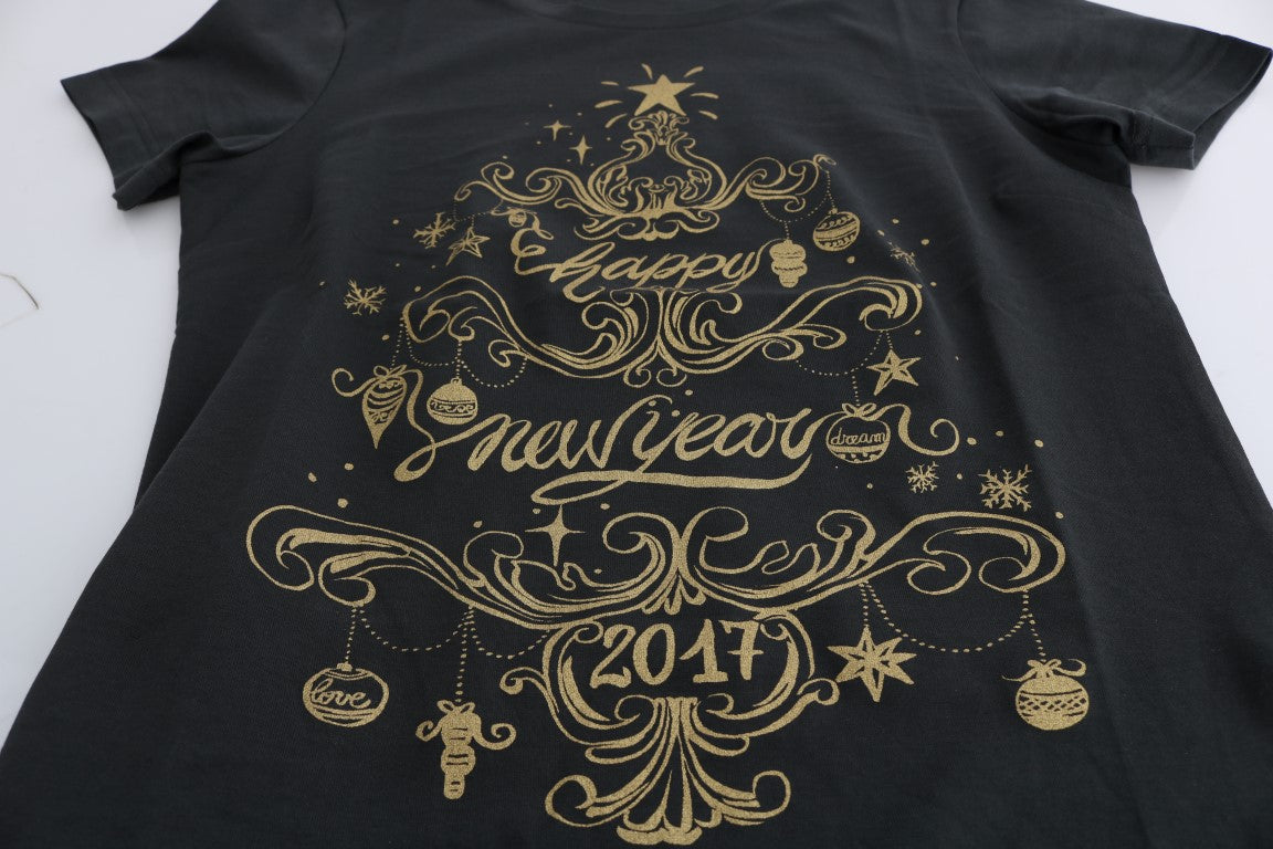 Grijs katoenen 2017 motief T-shirt